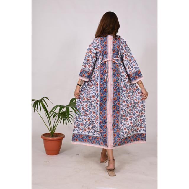 patterned cotton dress GREEN FLORAL MAXI colour_blushpink delicate cap sleeves Making a hem on Luxury Satin Colors:Champagne Rose