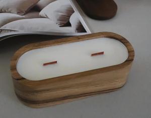 Tazón de vela de madera de alta calidad, tazón de masa, último diseño, uso doméstico moderno, forma ovalada para Navidad, artículo de decoración Diwali - Product Image 5