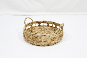 Plateau rond en jacinthe d'eau Artex Dong Thap, tissé à la main, décoration d'intérieur, durable - Product Image 3