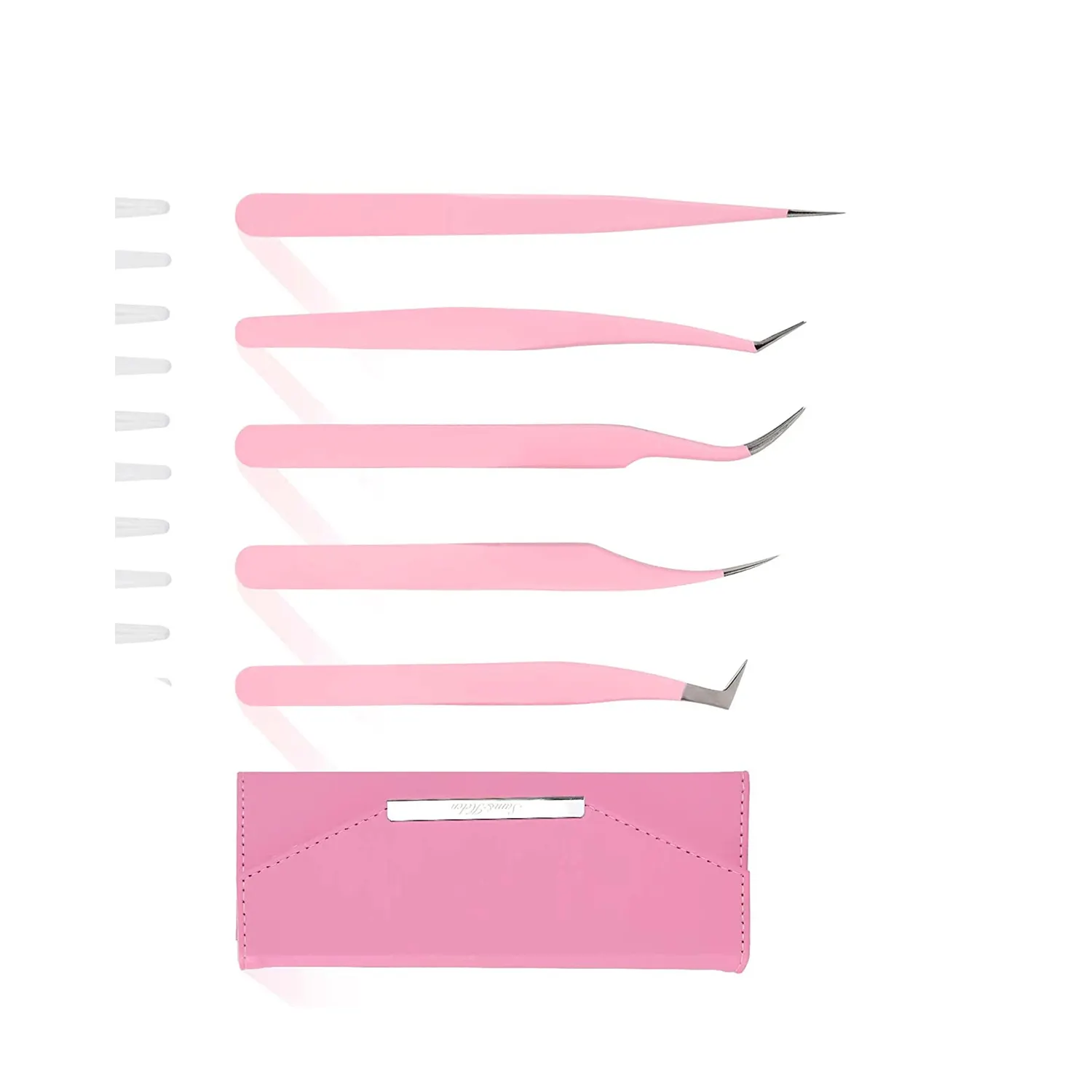 Lash Extensions Tweezers Set, Stainless Steel Straight and Curved Tweezers, Professional Classic And Volume Eyelash Extensions