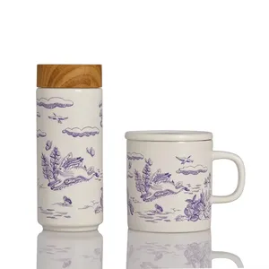 Acera Liven Magic Garden Travel Mug Mug Gift Set Crafted With Beautiful Minimalist Designs