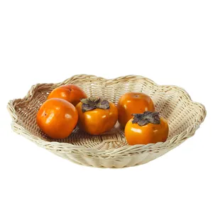 Bol à mélanger en rotin rond tissé à la main en fibre naturelle Vaisselle d'hôtel élégante et vaisselle de restaurant parfaite pour un repas élégant - Product Image 2