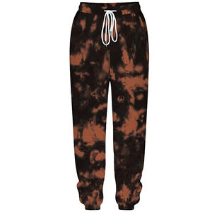 Pantalones de chándal de ajuste atlético para mujer, diseño teñido con lazo, cintura elástica, cordón, parte inferior cerrada, gimnasio de invierno para correr - Product Image 1