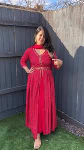 Nouveau haut Anarkali à impression numérique de vêtements de fête de créateur avec sari de style pakistanais Dupatta - Product Image 3