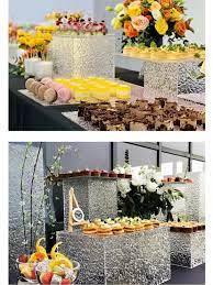 Rõ ràng <span class=keywords><strong>Acrylic</strong></span> tự chọn hiển thị Riser hộp thanh lịch thực phẩm trình bày đứng tăng cường tự chọn Bảng tại các sự kiện nhà hàng và các bên - Product Image 4