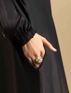 Abaya ample et respirante en polyester, longueur au sol, style décontracté, personnalisable, avec broderie ouverte, pour femme musulmane, collection 2025, vêtement islamique, robe hijab - Product Image 4