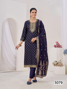 Nouvelle collection de kurtis, pantalons et dupattas en rayonne brodée pour femmes, pour toutes les saisons - Product Image 3