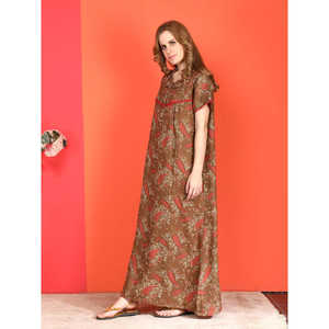 Evolove-Chemise de nuit Alpine mignonne pleine longueur, poche latérale, décolleté, broderie tissée, taille élastique, douce et confortable, dessin animé ODM Oem - Product Image 1