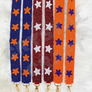 Sangle de sac à main perlée Star Howdy Sangles de sac en perles de rocaille en or blanc personnalisées pour sacs - Product Image 2