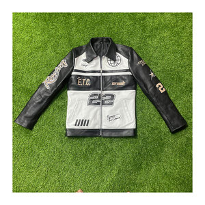 Ventes Chaudes Hiver 2025 Vestes en Cuir Véritable et Toile pour Hommes Motocyclistes Style Rue Haute Col Roulé Taille Personnalisée - Product Image 1