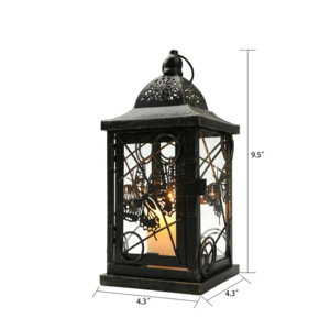 Custom Cutout <b>Moroccan</b> Candle Holder Mini Black White Glass Lanterns Metal Table Hanging <b>Decorative</b> Box for Christmas Weddings - Product Image 2