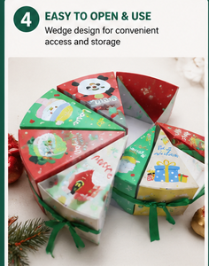 Custom Round <b>Christmas</b> Advent Calendar Box 12 Slice Shaped Triangle Gift <b>Boxes</b> Rigid Cardboard Blind Box Mystery Packaging - Product Image 5