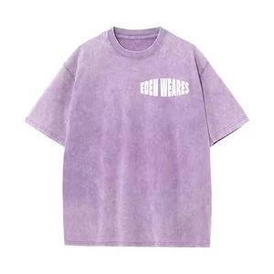 เสื้อยืดผ้าซาตินสีแอซิดสำหรับทุกเพศ, เสื้อยืดผ้าฝ้าย100% คุณภาพสูง220GSM ซาตินแขนสั้นพิมพ์โลโก้ได้ตามต้องการ - Product Image 3