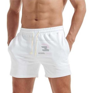 Shorts de sport mi-longs en laine personnalisés, respirants, écologiques, anti-plis, unis, décontractés, à taille élastique, avec logo – Vente chaude - Product Image 3