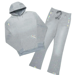 Chándales para hombre 2025, chándal acogedor y de moda para hombre, ropa de calle informal, conjunto con capucha con tela polar estampada para invierno - Product Image 1