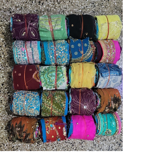 ริบบิ้นผ้าไหมส่าหรีปักตามสั่งทำจากวัสดุรีไซเคิลเหมาะสำหรับงานศิลปะและงานฝีมือ - Product Image 2