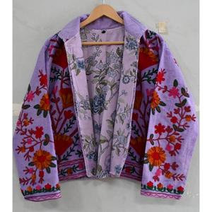 Veste ethnique bohème faite à la main pour femmes brodée en toile de canard, manteau d'hiver personnalisable - Product Image 3