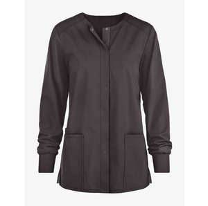 Veste de travail médicale dynamique pour femmes, tissu extensible doux et confortable, uniforme d'infirmière léger, fermeture éclair intégrale, poche avant - Product Image 1