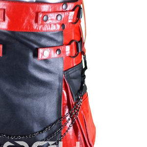 Kilt en cuir gothique rouge et noir écossais traditionnel de qualité supérieure avec poches amovibles polyvalentes - Product Image 4