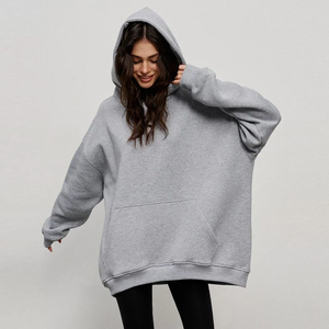 Sweat à capuche pour femme en mélange polyester/coton, manches longues, coupe oversize, broderie chenille premium, logo cœur, streetwear d'hiver, vêtements décontractés - Product Image 1