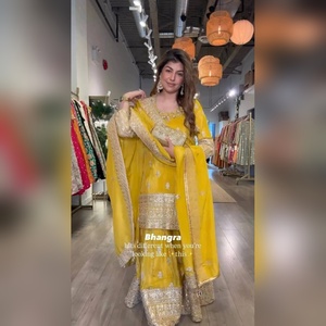 Nuevo Conjunto de Kurti Sharara y Dupatta de 3 Piezas Personalizado con Bordado de Lentejuelas para Damas, Llegada en 2025 - Product Image 5