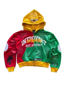 Custom Streetwear 100% Cotton Fleece Breathable Eco-Friendly Front Logo Zip Hoodie for Men Regular Fit Acid Washed Fleece Jacket - Product Image 1
