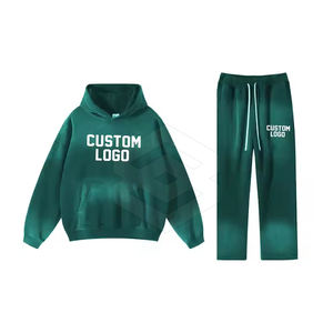 Conjunto de traje de jogging de algodón 100% personalizado para hombre, ropa de calle de dos piezas de nuevo diseño para invierno de talla grande transpirable - Product Image 1
