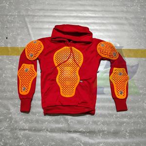 100% chaqueta con capucha de algodón para motocicleta CE blindado Nivel 2 almohadillas naranjas a prueba de viento de talla grande sudaderas con capucha para seguridad de motorista - Product Image 4