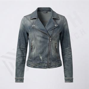 Veste en jean pour femmes personnalisable en gros, toile teinte, coton tissé, décontractée, hiver, manches longues, produit OEM, couleur personnalisée - Product Image 1