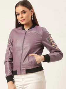 Chaqueta Bomber de Cuero para Mujer, Diseño Personalizado con Logotipo en la Parte Delantera, Chaqueta de Invierno de Alta Calidad, Diseño Personalizado, Chaqueta de Piloto de PU - Product Image 4