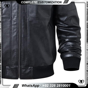 Chaqueta informal de cuero para hombre, logotipo personalizado, diseñador, venta al por mayor, chaquetas de hombre de talla grande puras en blanco - Product Image 4