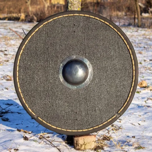 Armadura medieval Escudo vikingo redondo negro Escudo vikingo medieval Escudo de madera de Calvin Handicraft - Product Image 1