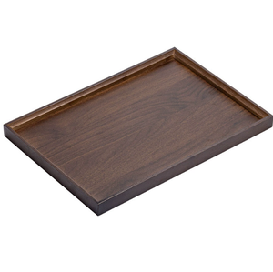 Bandeja de almacenamiento cuadrada de madera maciza para restaurante, para tazas de té, uso doméstico y de hotel, para presentación de plato de pastel de fruta Dim Sum - Product Image 1