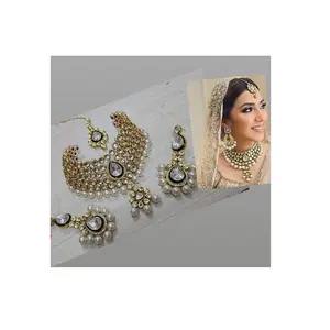 Pabrik kualitas baik buatan tangan berkualitas set perhiasan pernikahan untuk wanita Tersedia dengan harga rendah dari India