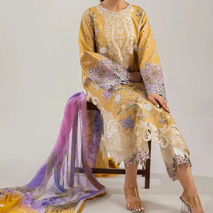 Nueva moda 2025 trajes de césped de verano para mujer vestido de fiesta de estilo pakistaní al por mayor - Product Image 1