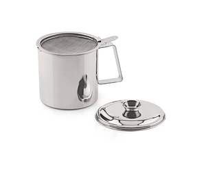 Pot à huile en acier inoxydable avec filtre à mailles fines et couvercle, récipient de stockage d'huile de cuisson avec poignée - Product Image 3