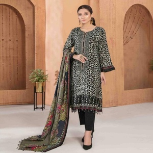 ผ้าลินินปากีสถานที่มีตราสินค้าชั้นนำ3ชิ้น salwar kameez สำหรับสาวๆการออกแบบแฟชั่นแบบดั้งเดิมพร้อมการปักลาย tawakkal - Product Image 2