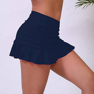<b>Women</b> High Waist Ruched Ruffle Quick Dry Lightweight <b>Swim</b> <b>Skirt</b> Hipster Bikini Bottom Side Pleated Golf <b>Skirt</b> Custom <b>Skirt</b> - Product Image 2
