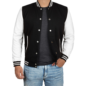 Chaqueta de Collage de alta calidad LOGOTIPO personalizado Impresión de manga Chenille Bordado Béisbol Vintage CollegeBaseballjacket para hombres - Product Image 1