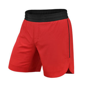 Pantalones cortos de MMA con estampado de logotipo personalizado rojo para hombre, nuevo estilo de moda de alta calidad, ropa de entrenamiento de gimnasio de boxeo, envío DDP - Product Image 1