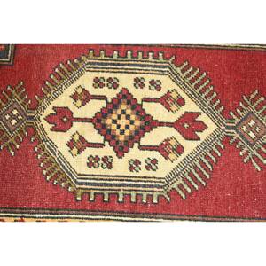 Large Area Turkish <b>Rug</b> Traditional Red <b>Black</b> Kilim 1.6 X 3.3ft Wool Latex Puzzle Patchwork Rectangle Hallway for Room Decor - Product Image 5