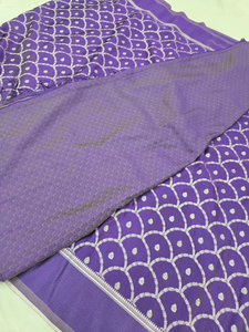 Sari Banarasi traditionnel attrayant en tissu jacquard, tissé à la main, drapé, idéal pour les mariages et les fêtes, séchage rapide, protection solaire - Product Image 4