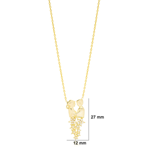 Couble Stars Design Clear Zircon Stone Charm Necklace Pendant Turkish Wholesale Handmade 925 Sterling Silver Jewelry - Product Image 3