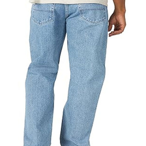 2024 hommes décontracté droit bleu jean clair foncé couleur délavé imperméable respirant en gros formel Jean pantalon - Product Image 3