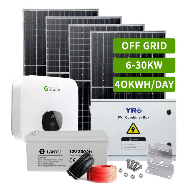 8Kw Off-Grid Hybrid Solar Power System with MPPT Controller Hybrid Inverter Lithium Ion Battery All-in-One Home Kit