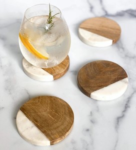 Handcrafted White Marble Coaster Set Floral Shape Heat Resistant Elegant Drink Coasters for Coffee Table Home Decor - Product Image 3