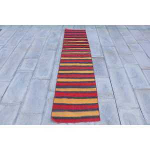 Vintage 1.8x8.2 ft Rug, Turkish <b>Runner</b> Rug, <b>Red</b> Oriental Rug - Product Image 1