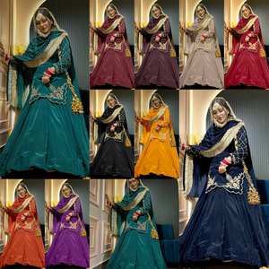 Lehenga de Seda Crepé Más Vendida para Niñas, Kurti Moderna de Manga Larga con Bordado de Múltiples Agujas para Fiestas - Product Image 5