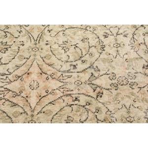 3.7x6.2 ft Vintage Rug, Rug, <b>Brown</b> Bordered Rug <b>Wool</b> - Product Image 5