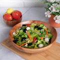 <b>Rustic</b> Natural <b>Wood</b> Salad Bowl Polished and Sustainable for Parties - Product Image 3